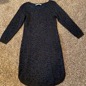 Grey cheetah sweater dress